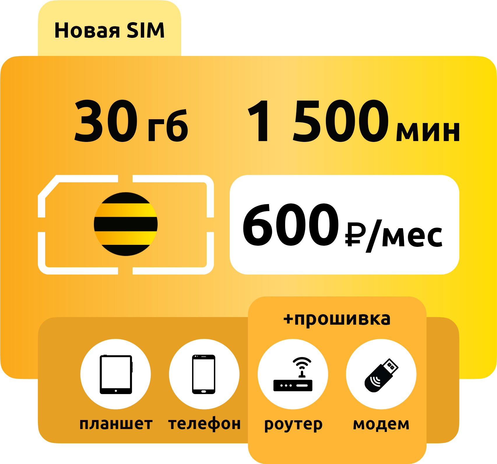 SIM-карта Билайн Яркое Решение 600 L фото