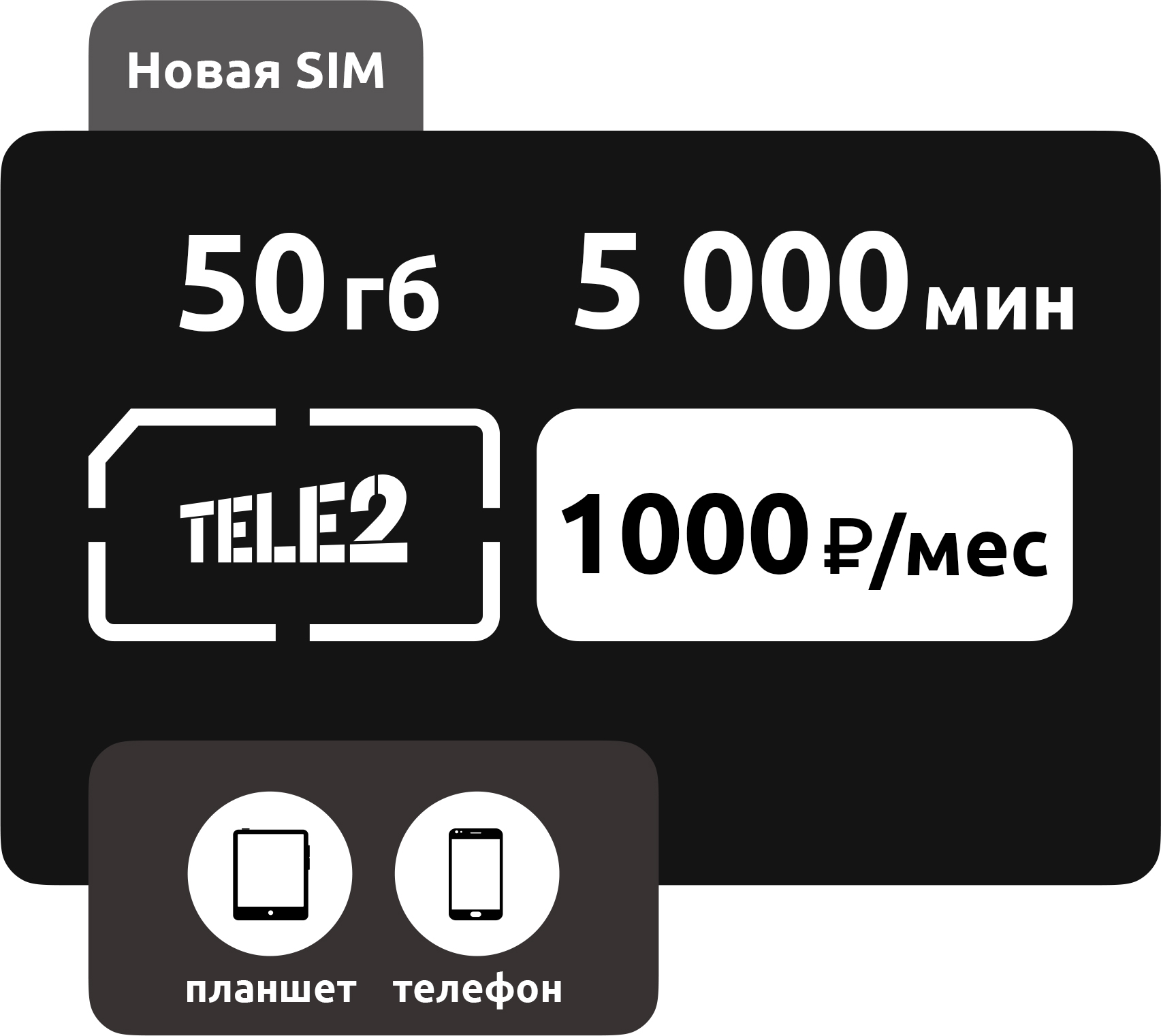SIM-карта Теле2 Иллюзион MAX 1000 руб/мес фото
