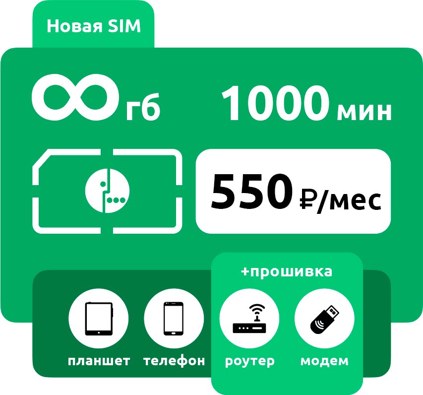 SIM-карта Мегафон 550 безлимит 1000 минут фото