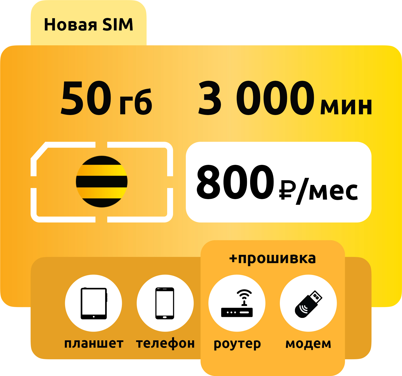 SIM-карта Билайн Яркое Решение 800 M фото