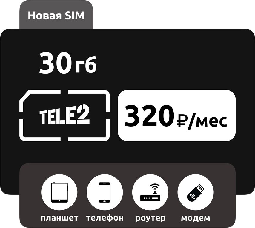 SIM-карта Теле2 30 Гб фото