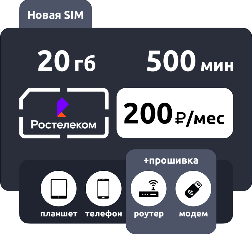 SIM-карта Ростелеком Партнер S (Теле2) фото